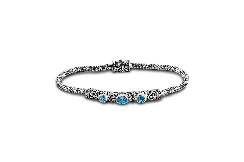 women’s watches with mesh bands-Agam Bracelet- Blue Topaz