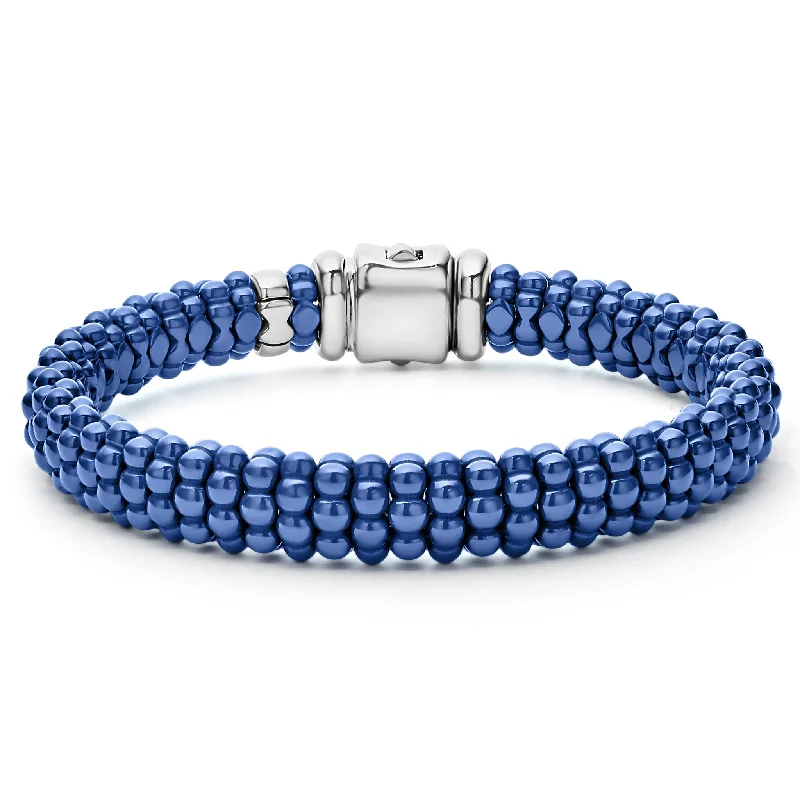 waterproof men’s watches for deep-water activities-Blue Caviar Ceramic Beaded Bracelet | 9mm