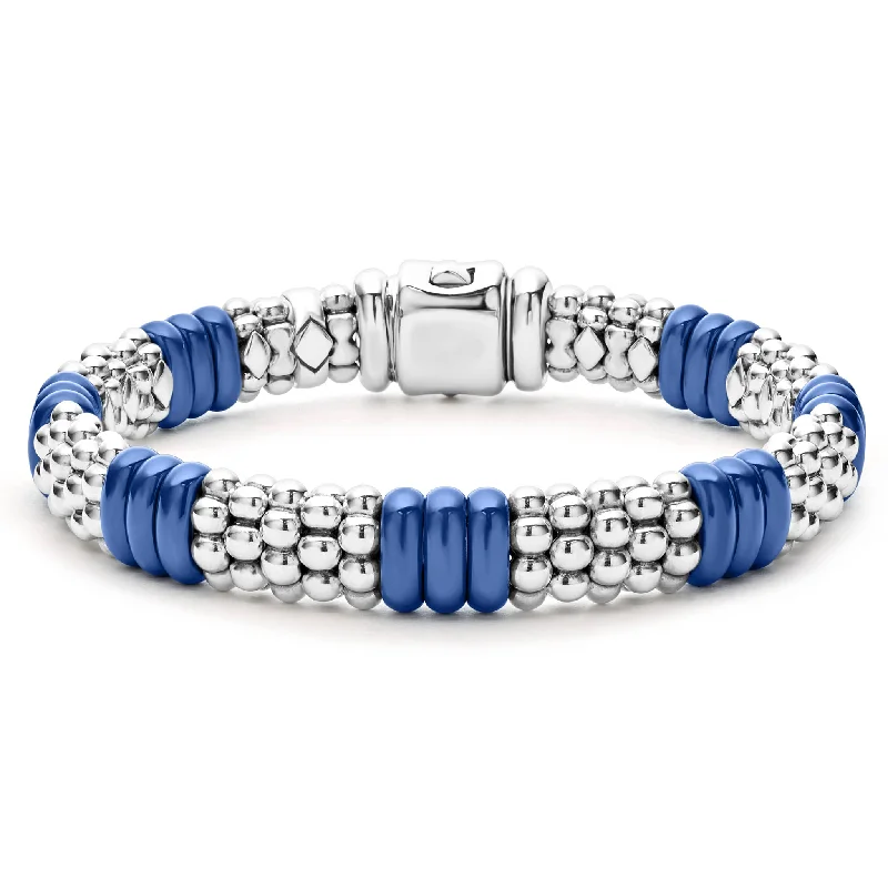 watches for women with customizable straps-Blue Caviar Ceramic Caviar Beaded Bracelet | 9mm