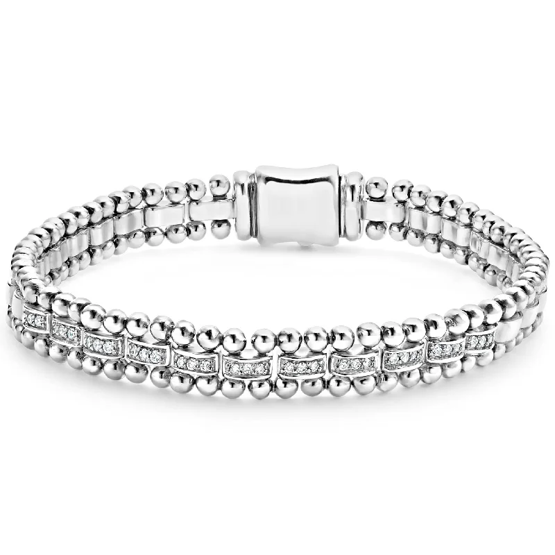 stylish waterproof watches for sports-Caviar Spark Diamond Link Bracelet | 7mm