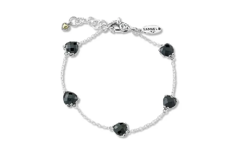 high-end watches for collectors-Glow Heart Bracelet- Black Spinel