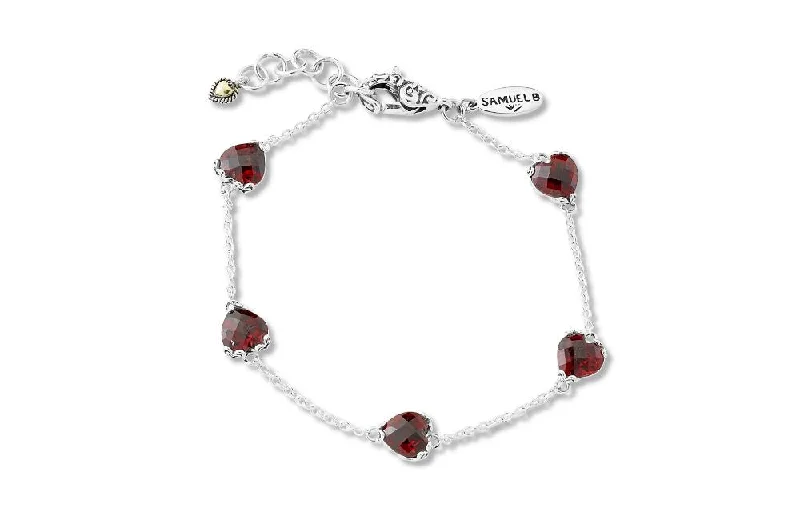 best vintage watches for women-Glow Heart Bracelet- Garnet