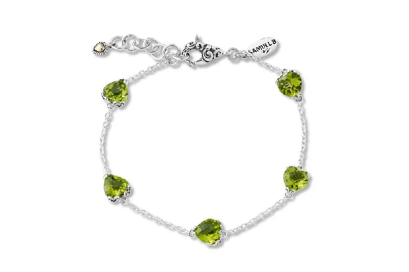 stylish watches for men with silver bands-Glow Heart Bracelet- Peridot