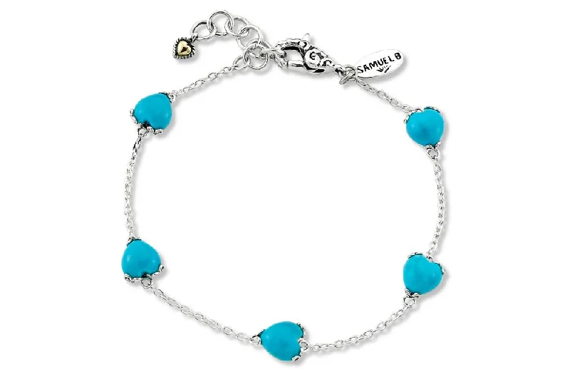 stylish unisex watches-Glow Heart Bracelet- Turquoise