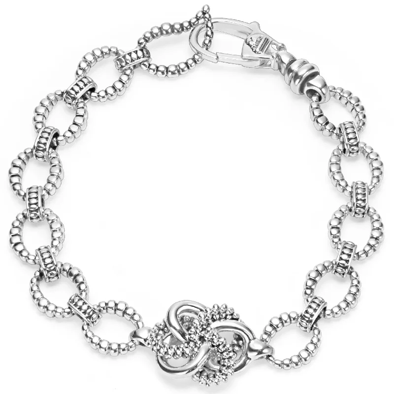 watches for women with unique shapes and materials-Love Knot Silver Love Knot Link Bracelet