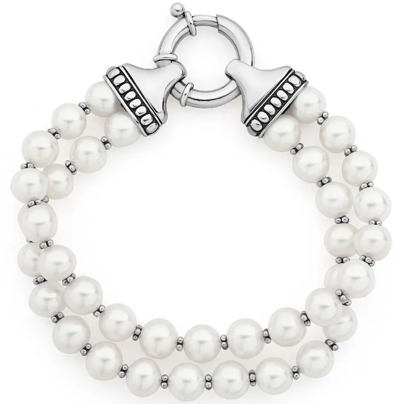 elegant women’s wrist watches-Luna Two Strand Pearl Bracelet