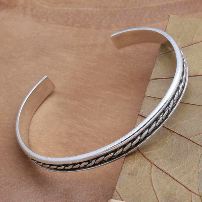 best watches with simple analog design-Measure by Measure Sleek Hand Crafted Sterling Silver Cuff Bracelet