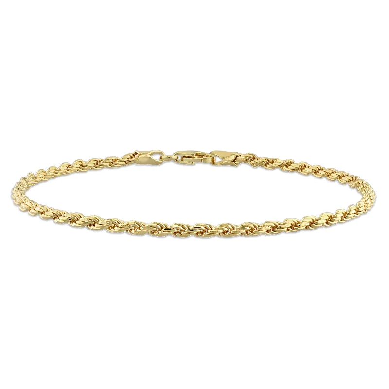 gold watches for women-Miadora 18kt Yellow Gold Plated Sterling Silver Rope Chain Bracelet