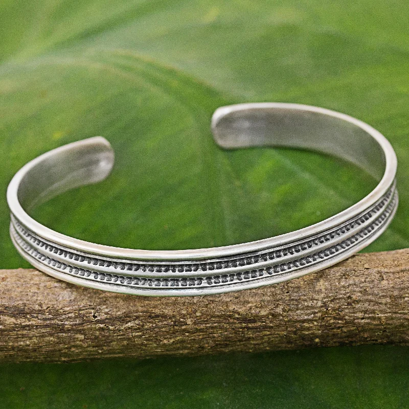 watches for women with adjustable sizes-Sterling Hope Karen Sterling Silver Inscribed Cuff Bracelet Thailand