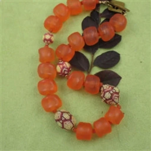 gemstone necklace for every day wear-Chunky Large Bead Necklace in Orange Nuggets with Artisan Beads