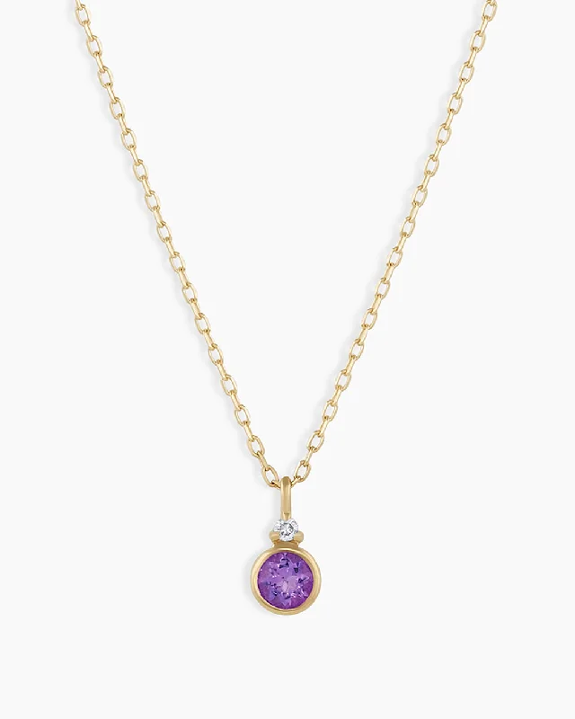 retro style necklace for women-14k Gold Birthstone Necklace