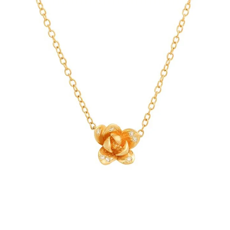 rose gold pendant necklace-Blossom Necklace