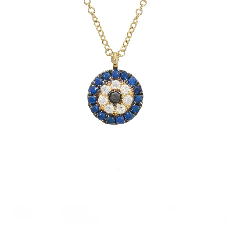 men’s diamond necklace-Evil Eye Circle Necklace