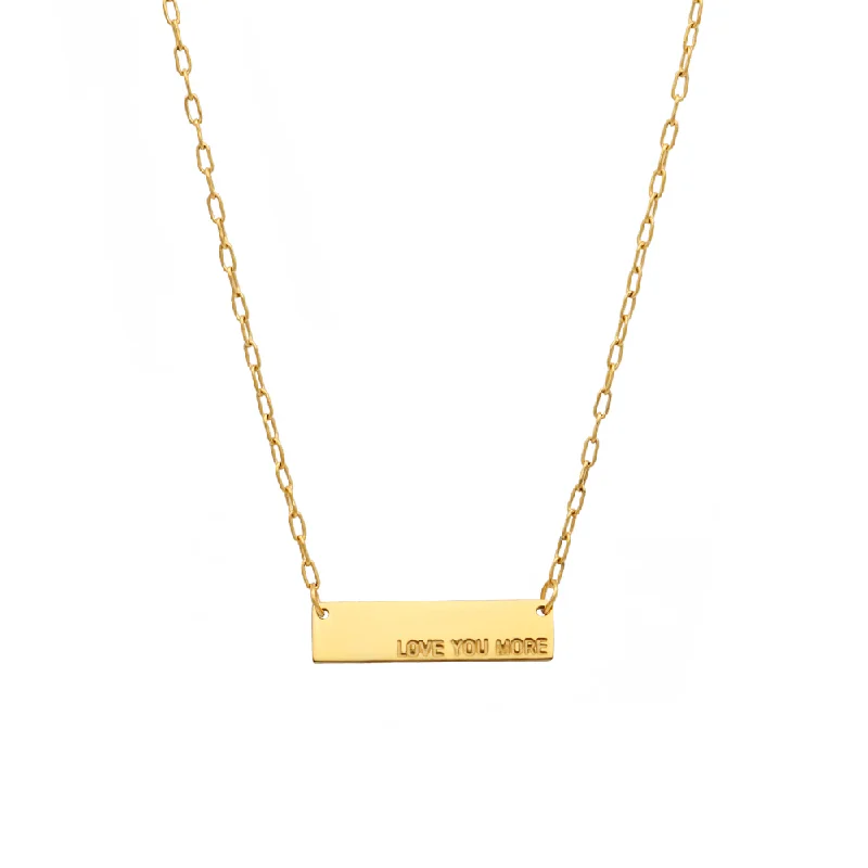 crystal pendant for modern necklace-Love You More Gold Plaque Necklace