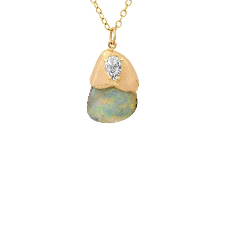 gemstone necklace for special events-Melted Opal Necklace