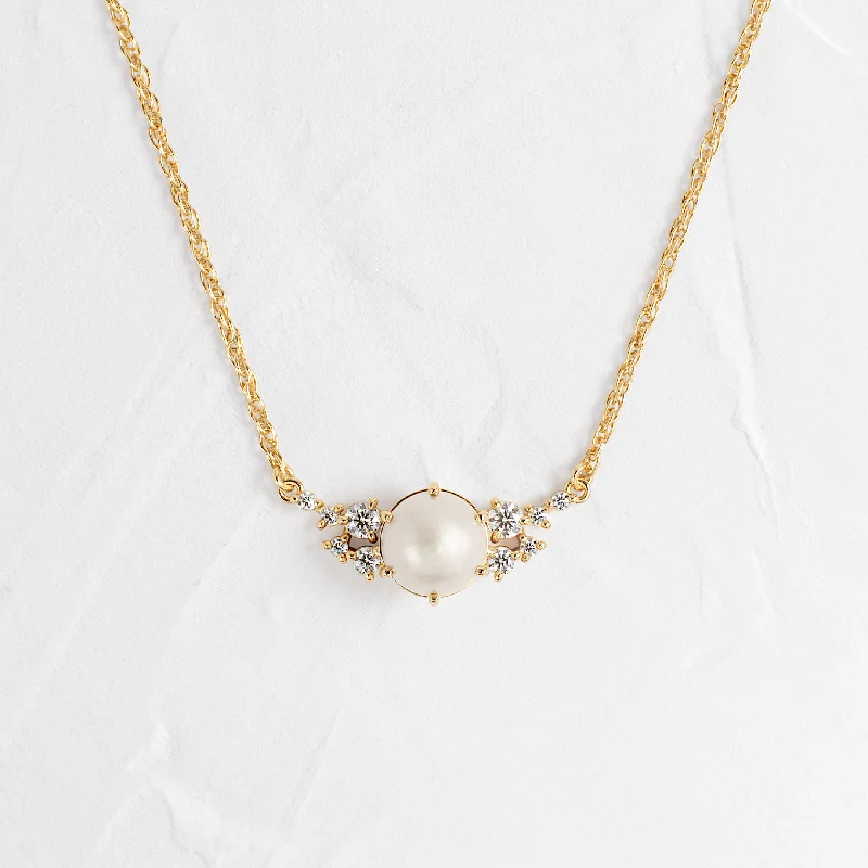 nature-inspired pendant for women-Snowdrift Necklace, Akoya Pearl