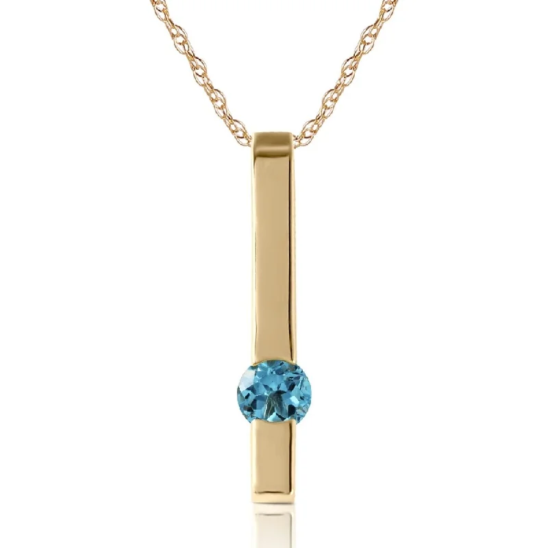 personalized letter pendant necklace-0.25 Carat 14K Gold Look at Me Blue Topaz Necklace