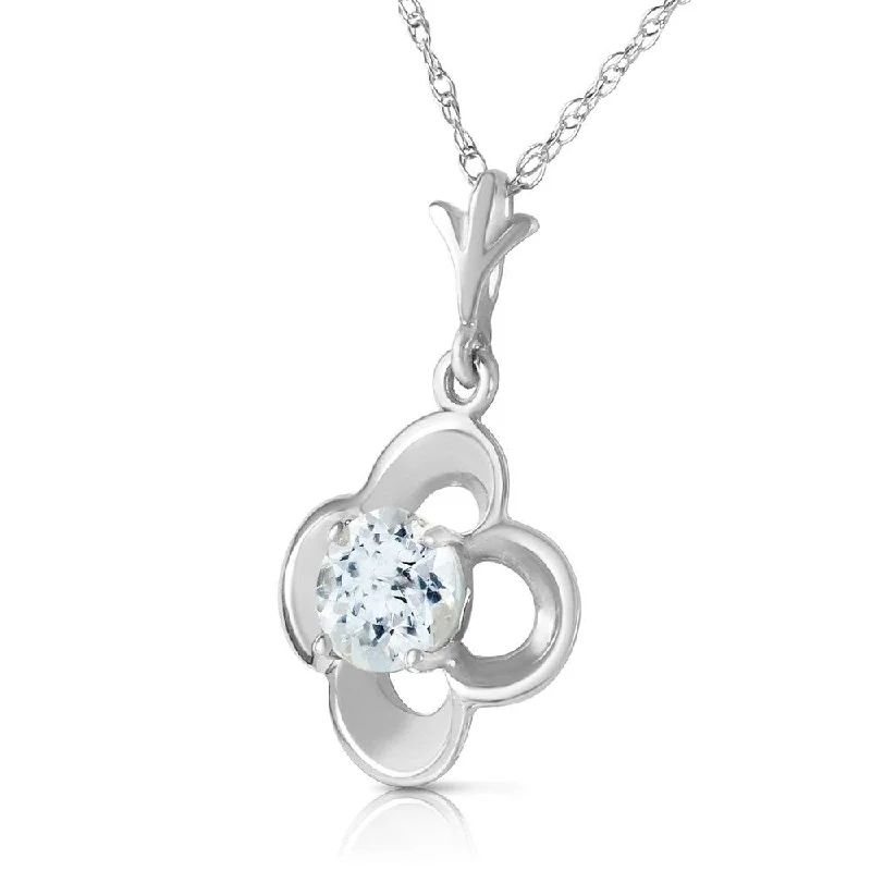 luxury gold pendant necklace for her-0.55 CTW 14K Solid White Gold It Ain't Over Aquamarine Necklace