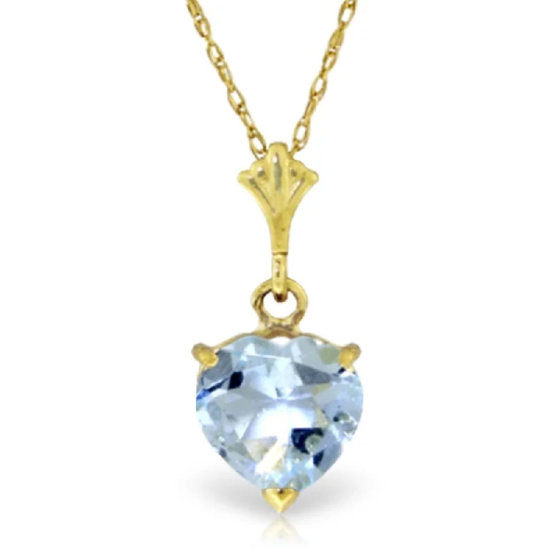 silver pendant necklace-1.15 Carat 14K Gold Love Foundation Aquamarine Necklace