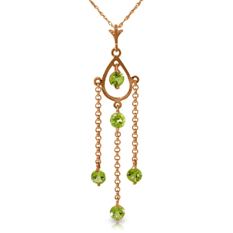 adjustable chain necklace for layering-14K Rose Gold Peridot Necklace Jewelry Class Limited Edition