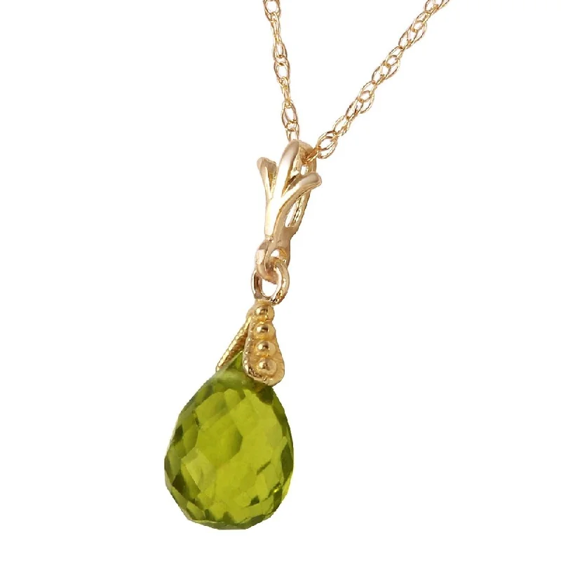 gold chain necklace with bar pendant-2.5 Carat 14K Solid Gold Ripeness Peridot Necklace