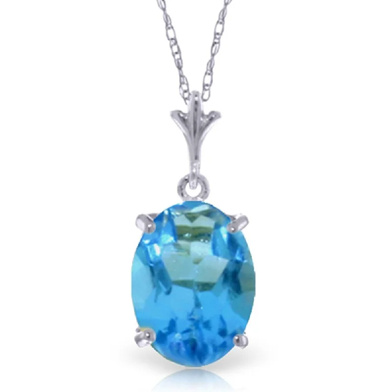 rose gold pendant necklace-3.12 Carat 14K White Gold Here I Stand Blue Topaz Necklace