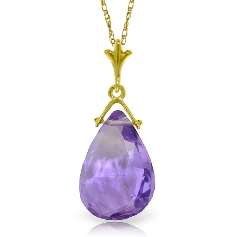 personalized pendant necklace for moms-5.1 Carat 14K Gold Sweet Kiss Amethyst Necklace