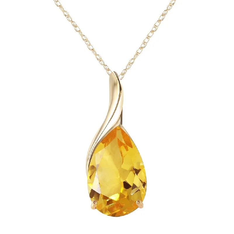 classic pendant necklace for women-5 Carat 14K Gold Milestone Citrine Necklace