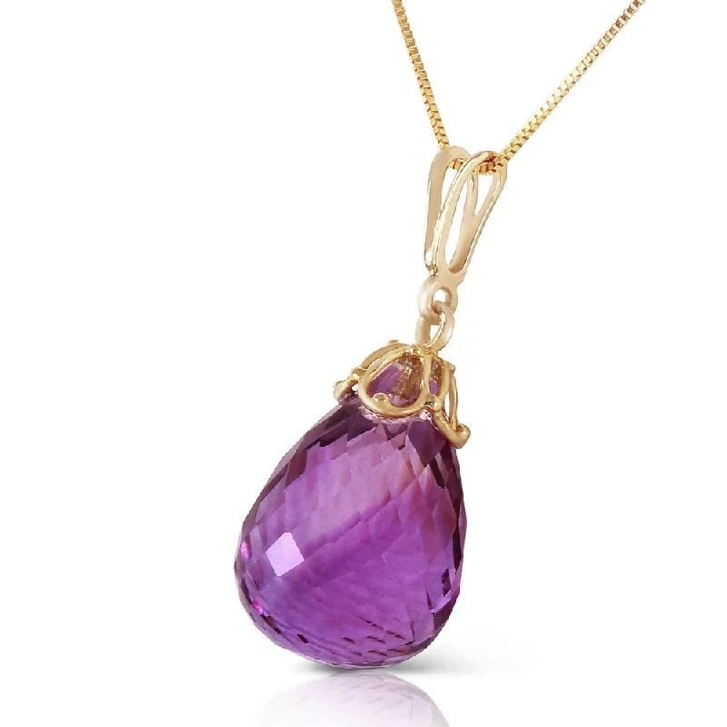 initial pendant necklace for men-7 Carat 14K Solid Gold Love All Amethyst Necklace