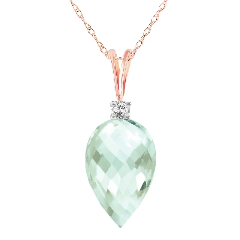 luxury custom pendant necklace for wedding-9.55 Carat 14K Solid Gold Exaggeration Is Good Green Amethyst Necklace