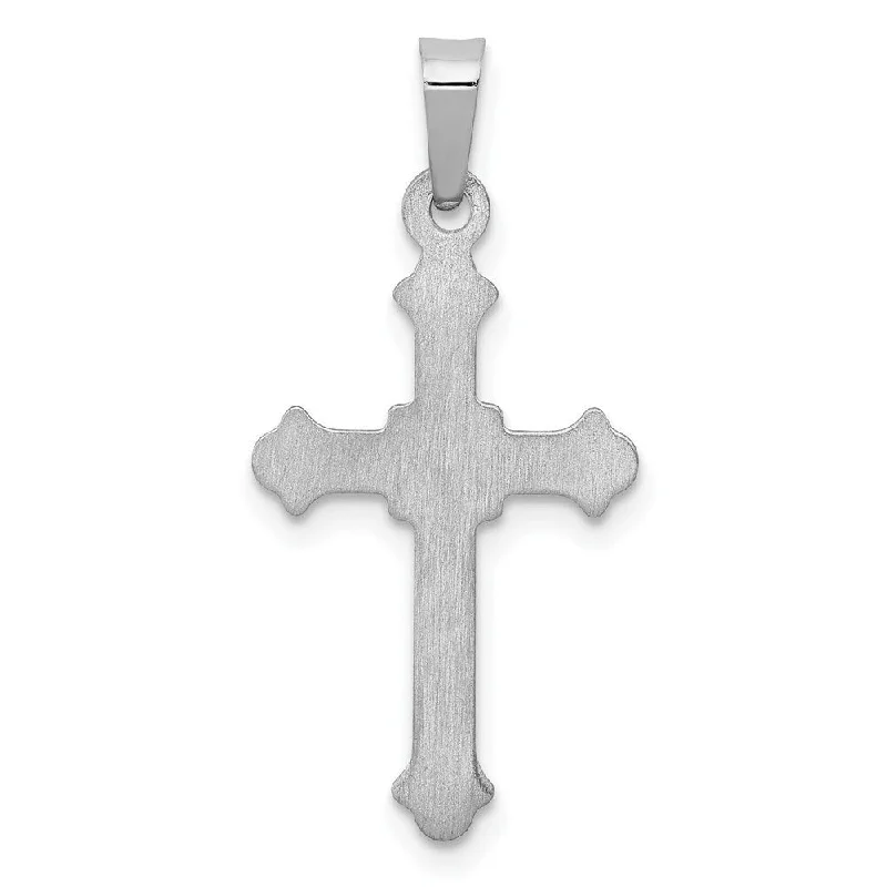 stylish geometric pendant necklace for men-Diamond2Deal 14K White Gold Polished Cross Pendant