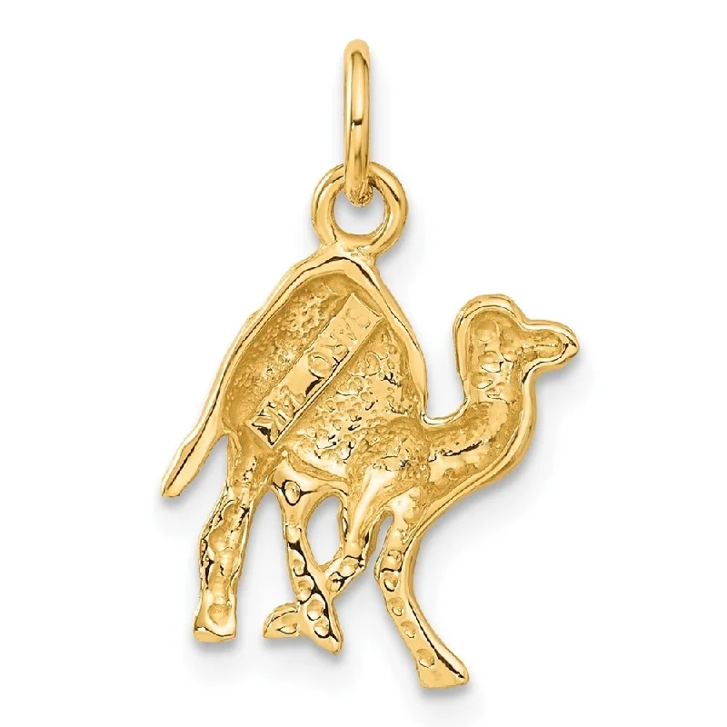 celestial charm necklace for gifts-Diamond2Deal 14K Yellow Gold Camel Pendant (L- 21 mm, W- 13 mm)