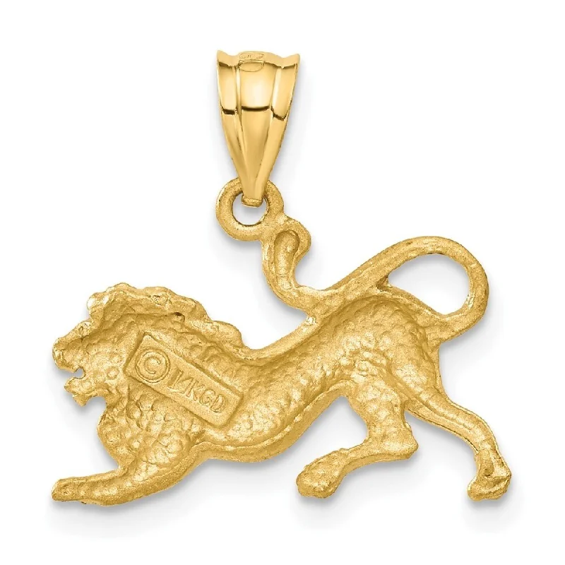 vintage style necklace-Diamond2Deal 14K Yellow Gold Lion Pendant (L- 19 mm, W- 20 mm)