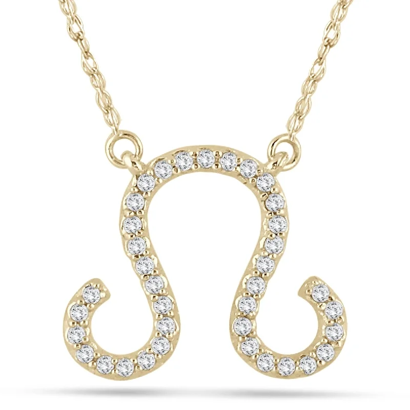 elegant flower pendant necklace for gifts-Marquee 1/4 Carat TW Diamond Leo Zodiac Pendant 10K Yellow Gold