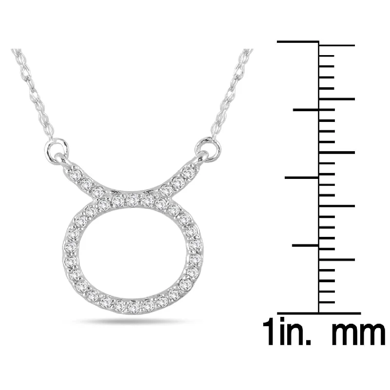 unique pendant for personalized gifts-Marquee 1/4 Carat TW Diamond Taurus Zodiac Pendant 10K White Gold