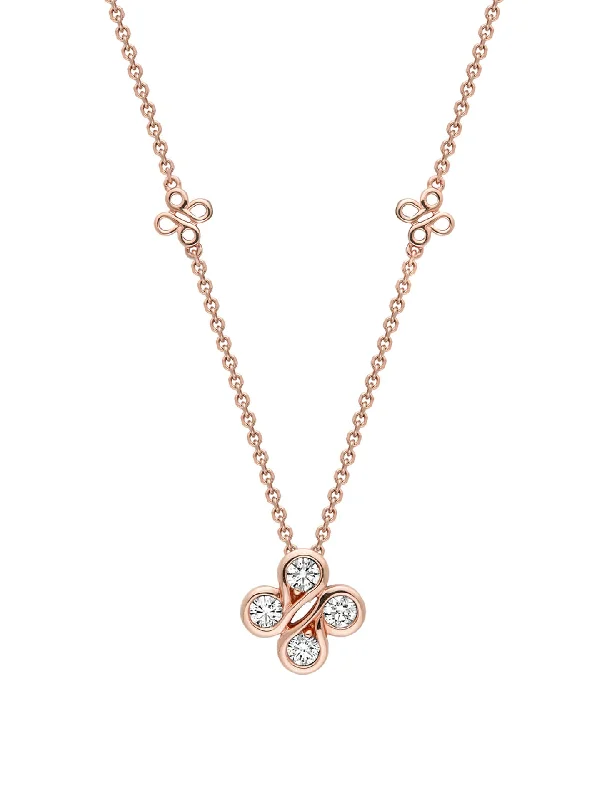 large gemstone pendant for men’s fashion-Be Boodles Mini Rose Gold Diamond Pendant