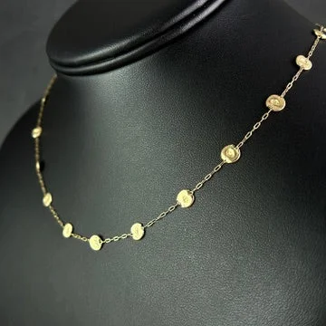 dainty gold necklace-Spaced Gold Station Necklace