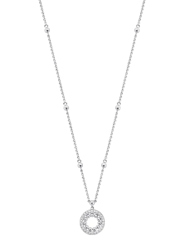 cute silver necklace for teens-Circus White Gold Diamond Pendant