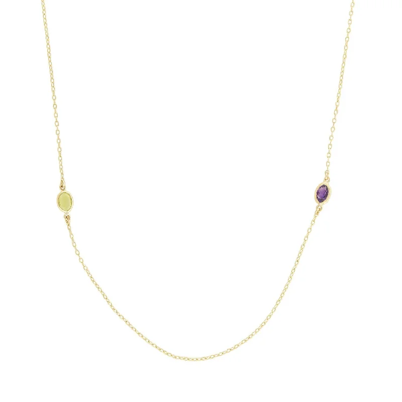 layered necklace set for women-Estate 14k Multi Stone Necklace