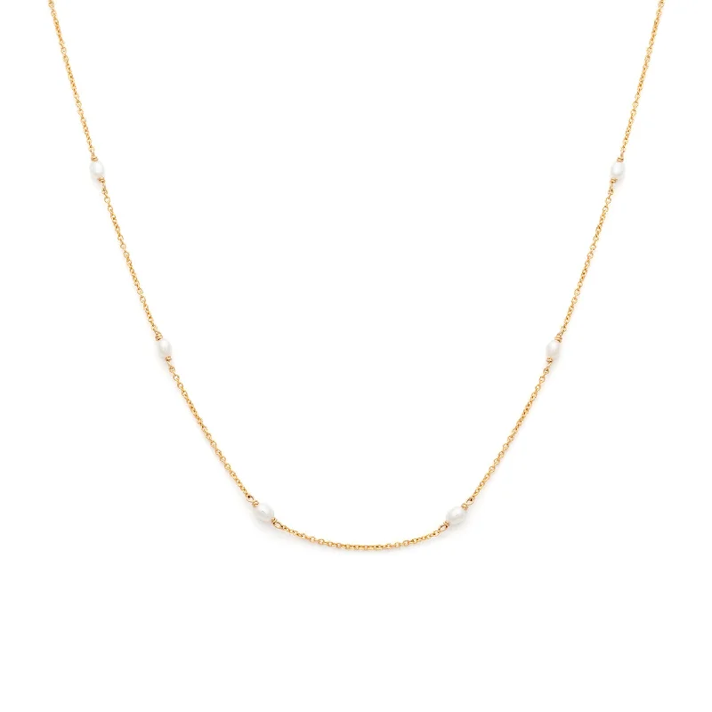 trendy layered chain necklace-Floatesse Necklace | Pearl