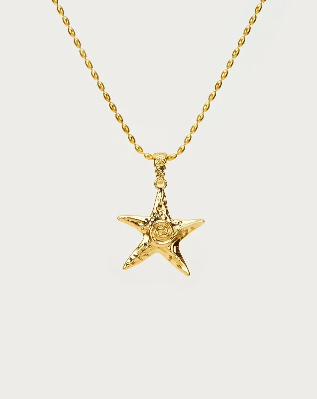 zodiac sign necklace for women-Gold Starfish Necklace