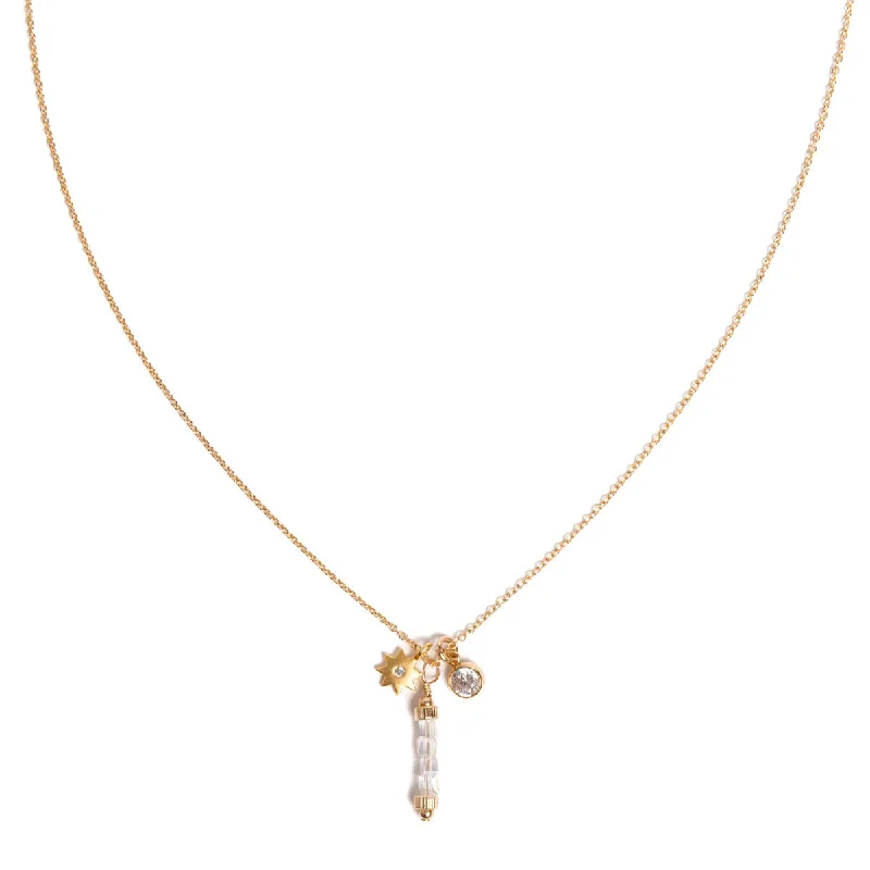 gold-plated necklace with crystals-Laguna