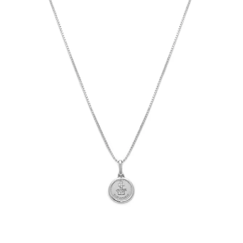 long gold chain necklace-Love Token Necklace Round | Silver