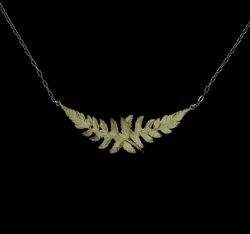 personalized necklace with gemstone charm-Fern Leaf Necklace