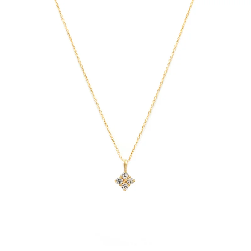 gold heart-shaped pendant necklace for gifts-Quaditta Necklace | CZ & Gold