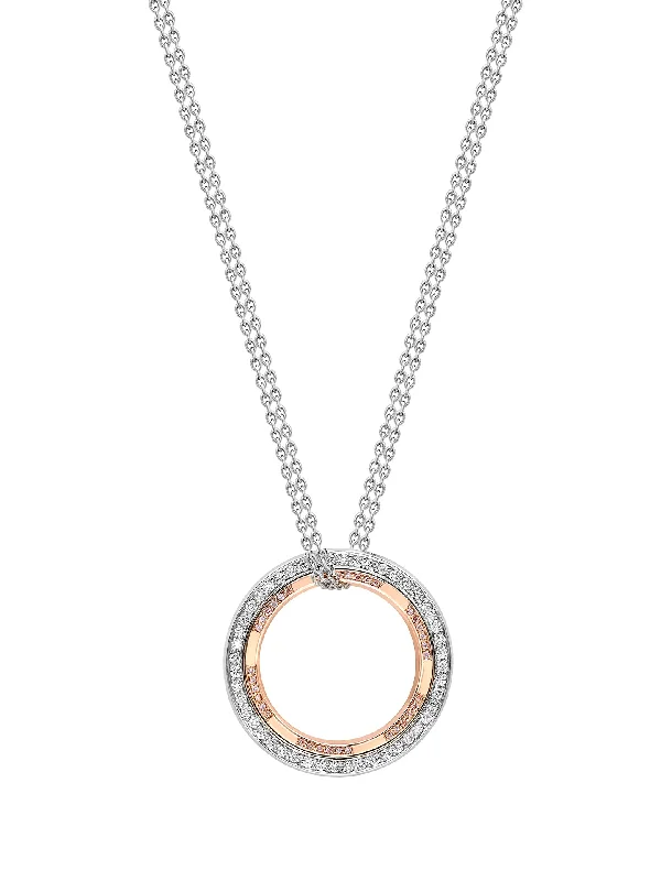 heart-shaped gold necklace-Roulette Pink Diamond Rose Gold and Platinum Pendant