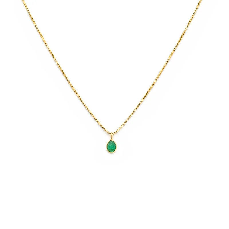 trendy pearl necklace for women-Sofia Slice Necklace | Emerald