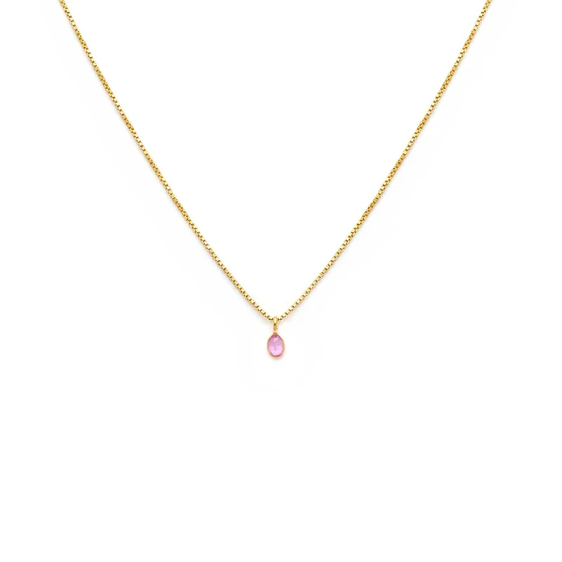 elegant diamond necklace-Sofia Slice Necklace | Pink Sapphire