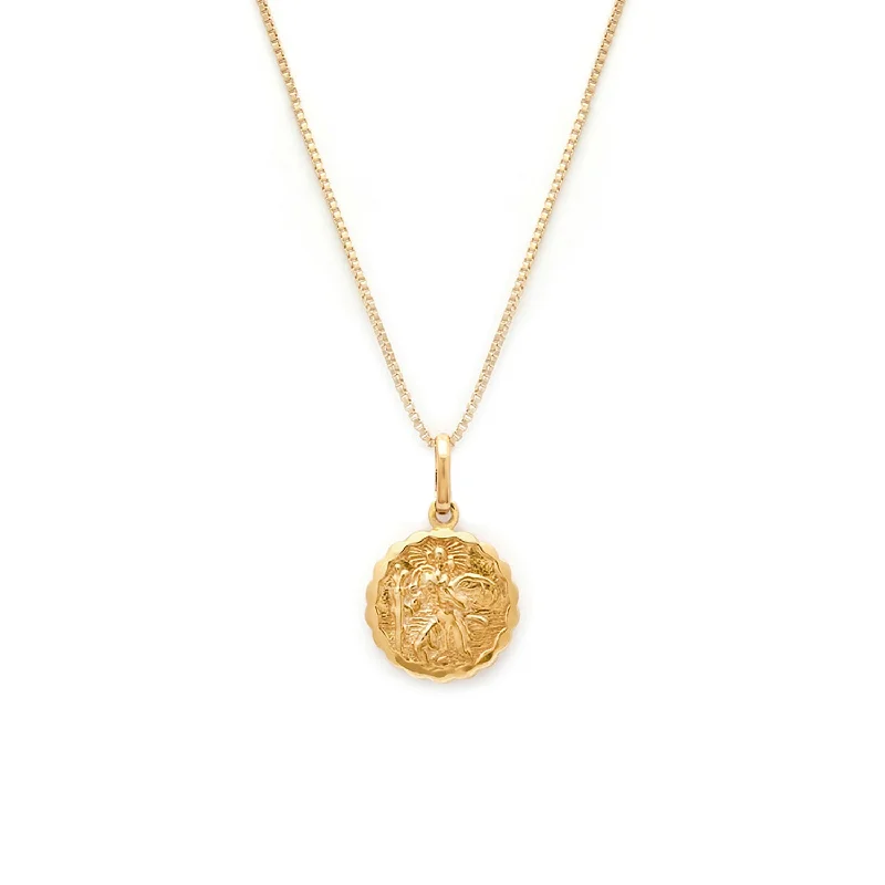 luxury statement necklace-St Christopher Necklace | Gold