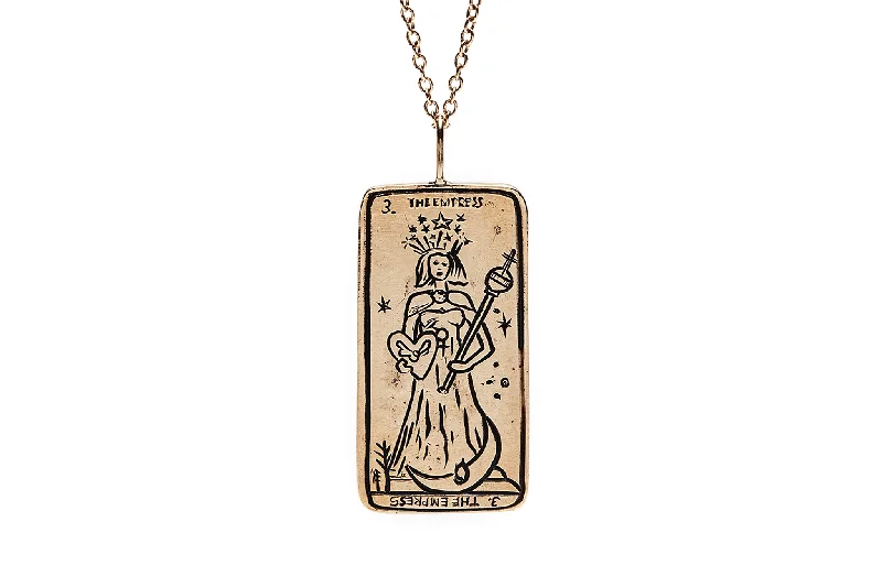 heart shaped necklace-The Empress Tarot Card Necklace